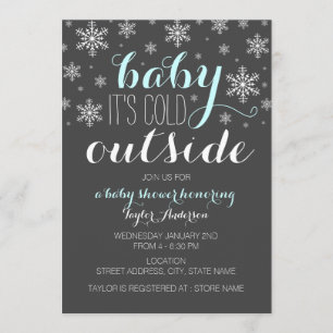 Baby it's Cold Outside - Pojk Babyshower Inbjudan