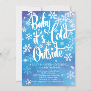 Baby It's Cold Outside Pojkar Vinter Baby Shower Inbjudningar