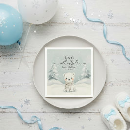 Baby, It's Cold Outside Polar Bear baby shower Pappersservett