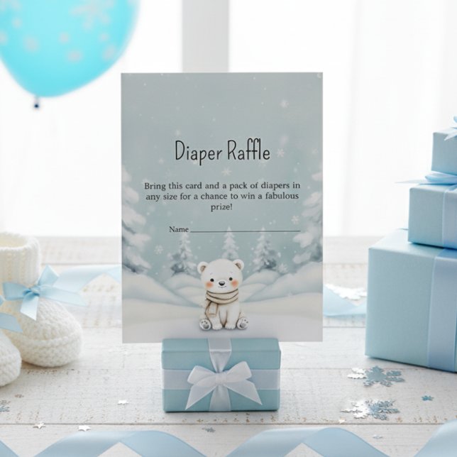 Baby It's Cold Outside Polar Bear Diaper Raffle  Tilläggskort (Skapare uppladdad)