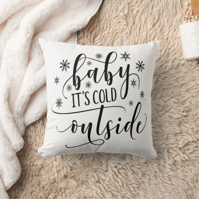 Baby It's Cold Outside Present till henne Kuddthro Kudde (Filt)