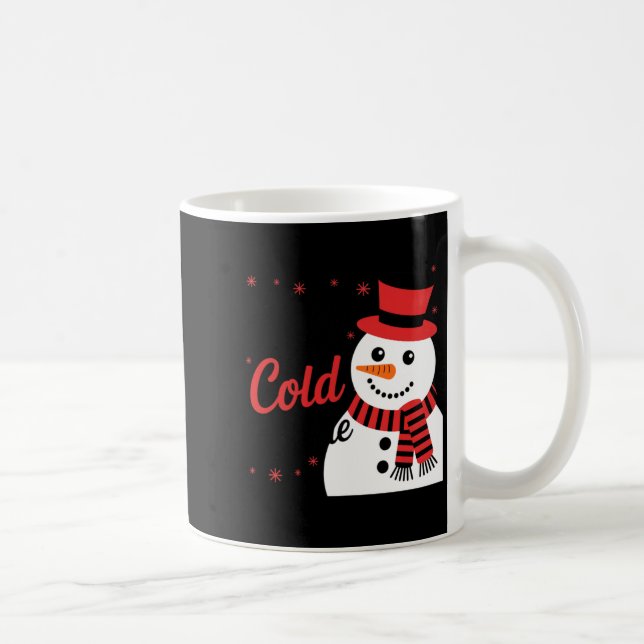 Baby It's Cold Outside Retro Christmas Long Sleeve Kaffemugg (Höger)