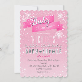 BABY IT'S COLD OUTSIDE Rosa Baby Shower Inbjudan