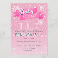 BABY IT'S COLD OUTSIDE Rosa Baby Shower Inbjudan