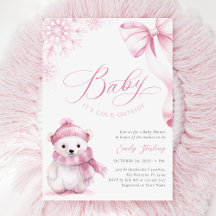 Baby It's Cold Outside Rosa Björn Bebis Shower