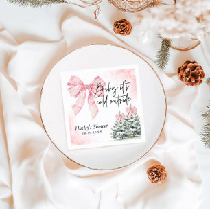 Baby It's Cold Outside, Rosa Bowel Vinter Babyshow Pappersservett