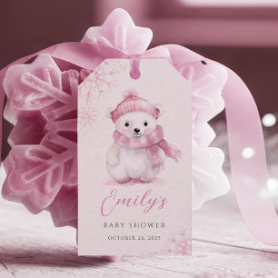Baby It's Cold Outside Rosa Förmärkningsetiketter Presentetikett