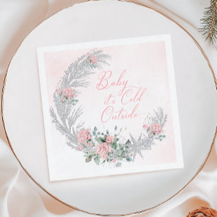 Baby it's cold outside Rosa vinter Pappersservett