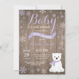 Baby It's Cold Outside Rustik Vinter Baby Shower Inbjudningar