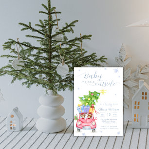 Baby It's Cold Outside Skogsdjur Baby Shower Inbjudningar