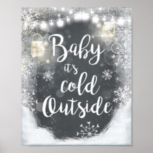 Baby It's Cold Outside Skylt Vinterdekor Rustik