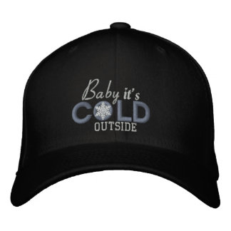 Baby It's Cold Outside Snöflinga Design Broderad Keps