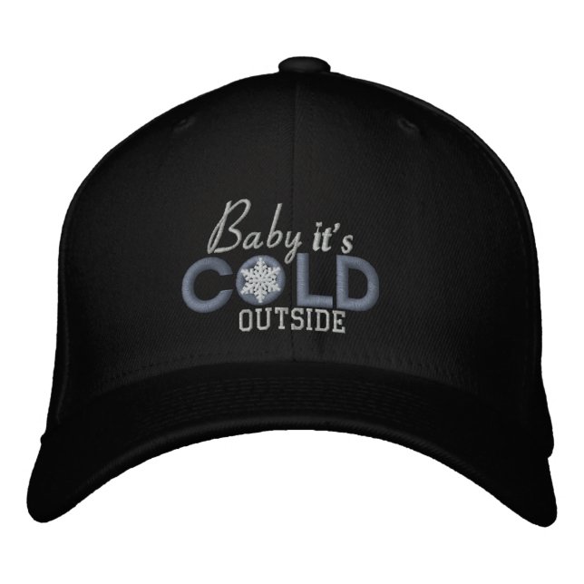 Baby It's Cold Outside Snöflinga Design Broderad Keps (Framsida)