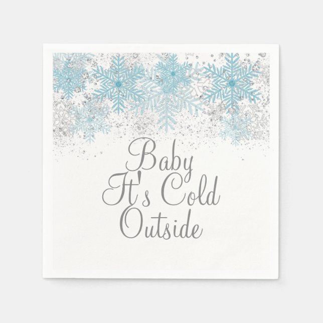 Baby It's Cold Outside Snöflinga Servetter (Framsidan)