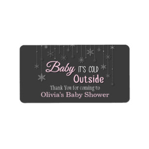 Baby It's Cold Outside Snöflingor Bebis Shower Eti Adressetikett