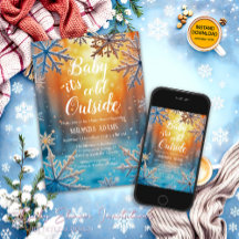 Baby It's Cold Outside Snöig Vinter Baby Shower