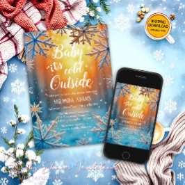 Baby It's Cold Outside Snöig Vinter Baby Shower Inbjudningar