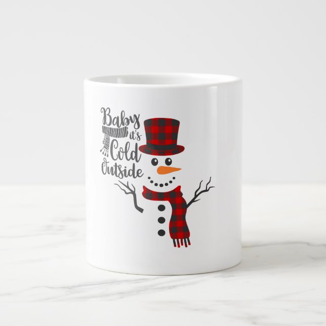 Baby It's Cold Outside Snöman Mugg Jumbo Mugg (Framsidan)