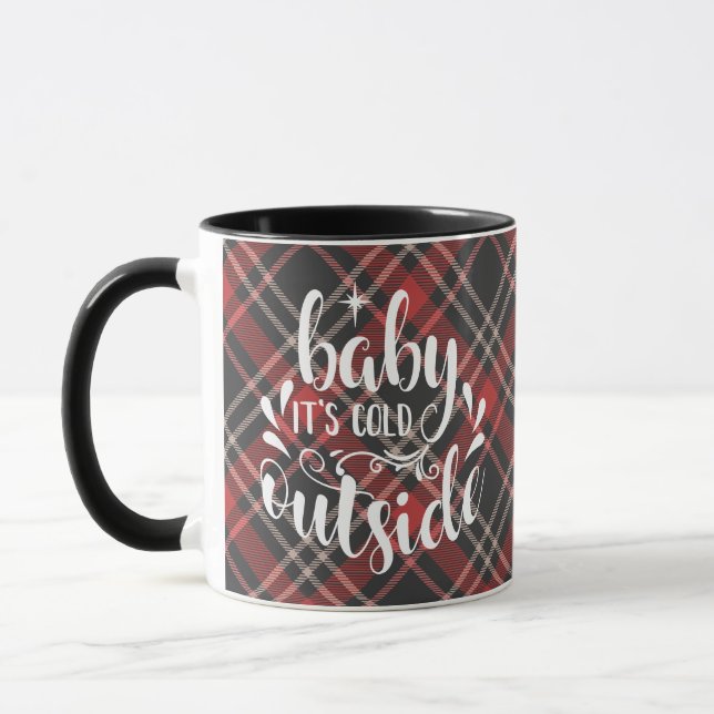Baby It's Cold Outside Tartan Holiday Mugg (Vänster)