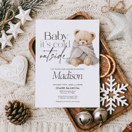 Baby It's Cold Outside Teddy Bear Baby Shower Inbjudningar