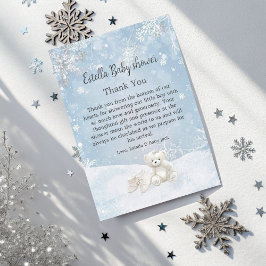 Baby, It's Cold Outside Teddy Bear Winter Thanks Tack Kort