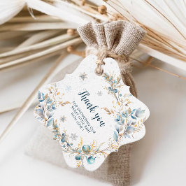 Baby It's Cold Outside Thank You White Blue Gold Gåvor Etiketter
