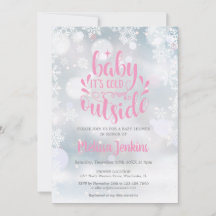 Baby It's Cold Outside Tjej Vinter Baby Shower