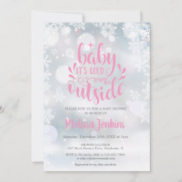 Baby It's Cold Outside Tjej Vinter Baby Shower Inbjudningar