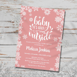 Baby It's Cold Outside Tjej Vinter Baby Shower Inbjudningar