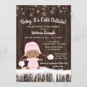 Baby it's Cold Outside Tjejers Vinterbebis Shower Inbjudningar