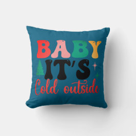Baby it's cold outside two tone kudde