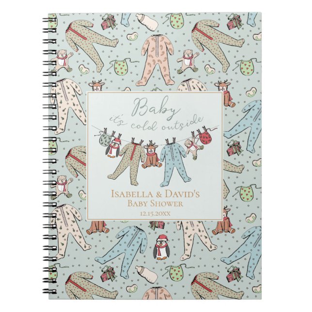 Baby It's Cold Outside Vinter-Baby Shower Anteckningsbok (Framsidan)