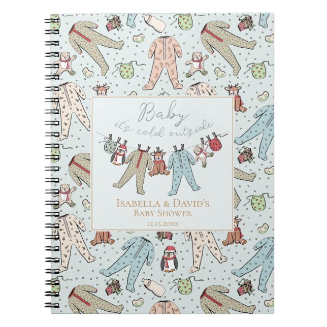 Baby It's Cold Outside Vinter-Baby Shower Anteckningsbok (Framsidan)