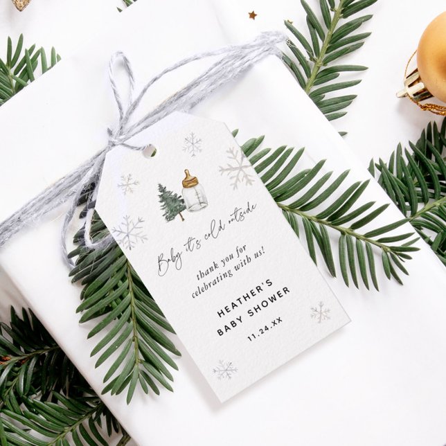 Baby It's Cold Outside Vinter Baby Shower Favors Presentetikett (Skapare uppladdad)