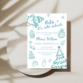 Baby It's Cold Outside Vinter Baby Shower-fest Inbjudningar