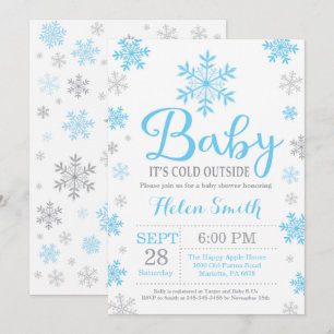 Baby It's Cold Outside Vinter Baby Shower Inbjudningar