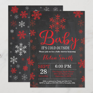 Baby It's Cold Outside Vinter Baby Shower Inbjudningar