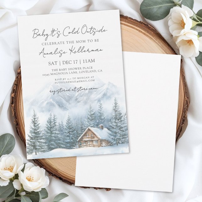 Baby It's Cold Outside Vinter-Baby Shower Inbjudningar (Baby It's Cold Outside Winter Baby Shower Invitation)