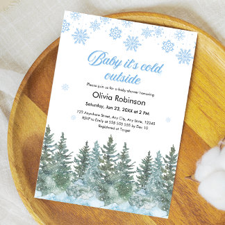 Baby It's Cold Outside Vinter Baby Shower Inbjudningar