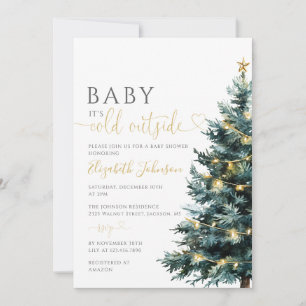 Baby It's Cold Outside Vinter Baby Shower Inbjudningar