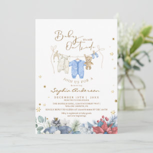 Baby It's Cold Outside Vinter Baby Shower Inbjudningar