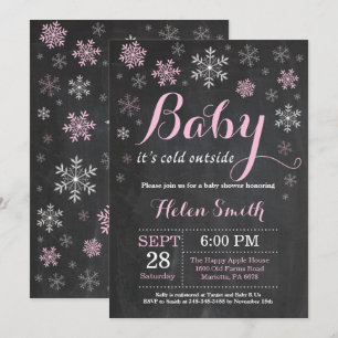 Baby It's Cold Outside Vinter Baby Shower Inbjudningar