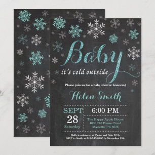 Baby It's Cold Outside Vinter Baby Shower Inbjudningar