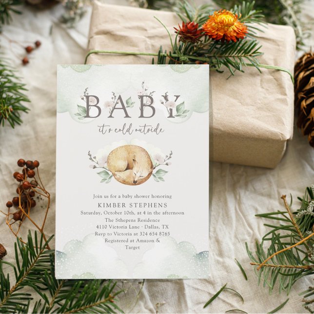 Baby It's Cold Outside Vinter Baby Shower Sockersö Inbjudningar (Skapare uppladdad)