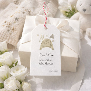 Baby It's Cold Outside Vinter-baby shower tackkort Presentetikett