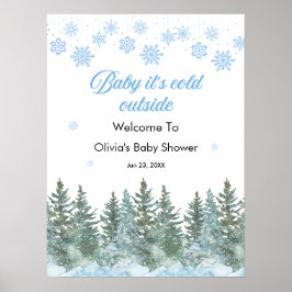 Baby It's Cold Outside Vinter Baby Shower Välkomme Poster