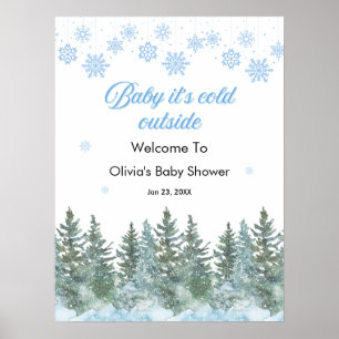 Baby It's Cold Outside Vinter Baby Shower Välkomme Poster