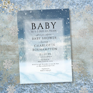 Baby It's Cold Outside Vinter Babykalas Inbjudningar