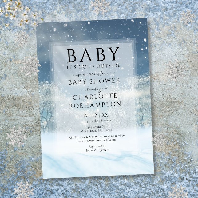 Baby It's Cold Outside Vinter Babykalas Inbjudningar (Baby Its Cold Outside Winter Baby Shower Invitation)
