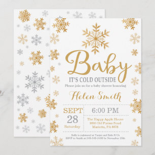 Baby It's Cold Outside Vinter Babyshower Inbjudningar